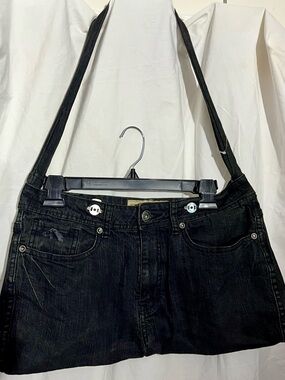 Jordache Black Denim Hobo Bag